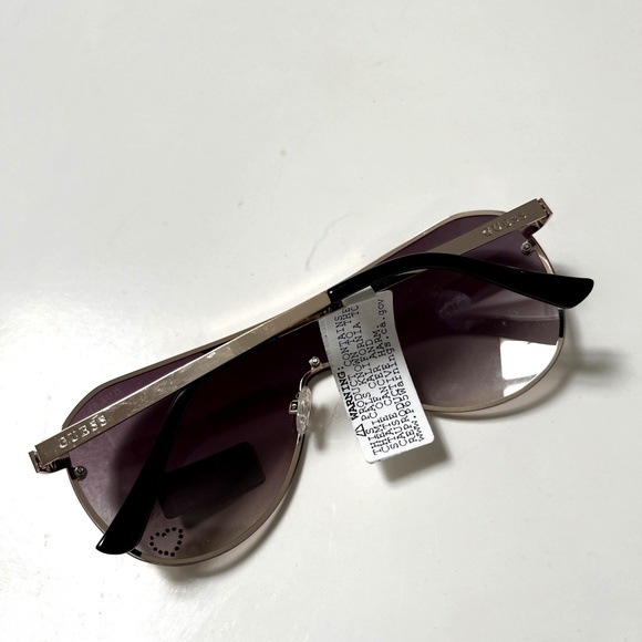 New Original GUESS Aviator Wrap Sunglasses GO00039 Rimless Rhinestones Heart - Picture 5 of 8